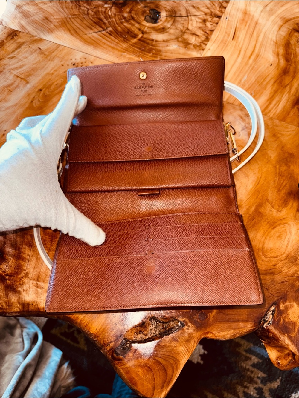 Louis Vuitton monogram canvas, international wallet, converted Crossbody vintage - Picture 8 of 16
